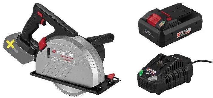 Parkside Performance® Aku ručná kotúčová píla na kov Ppmsa 20-Li A1 + Smart akumulátor 20 V/4Ah Paps 204 A1 + Nabíjačka 20 V/4,5 A PLG 20 C3 (800010589)