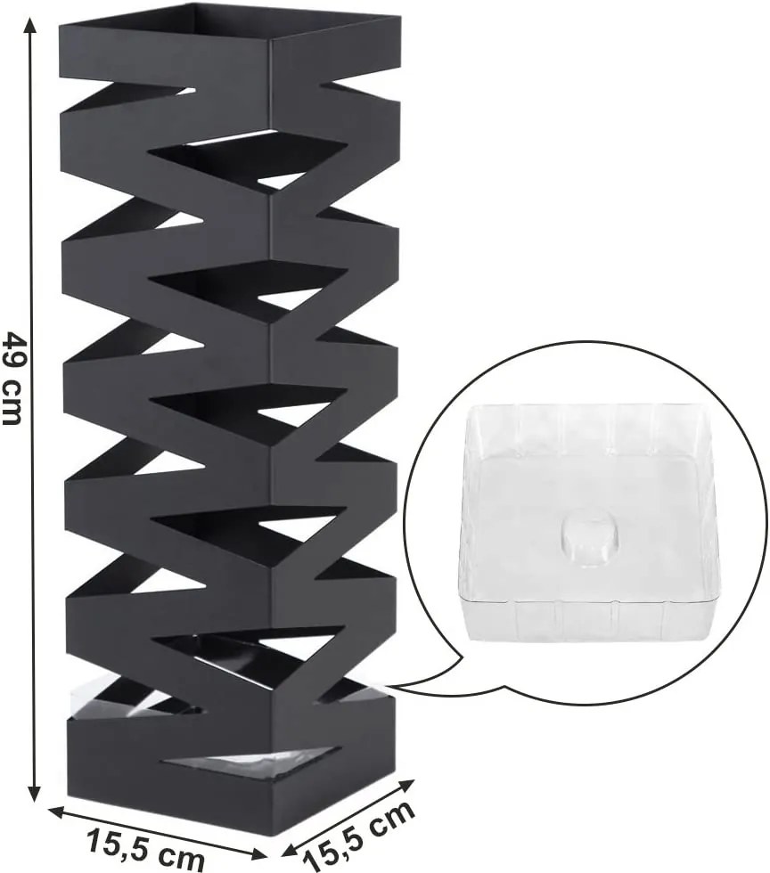 Songmics Stojan na dáždniky Josie, Čierna