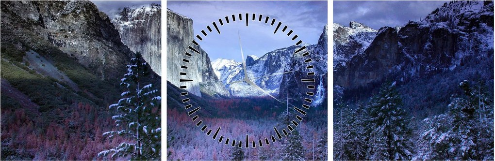 Obraz - Yosemite, USA (s hodinami) (90x30 cm)
