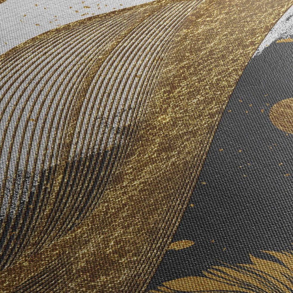 Obraz - Zlaté pierka (90x60 cm)