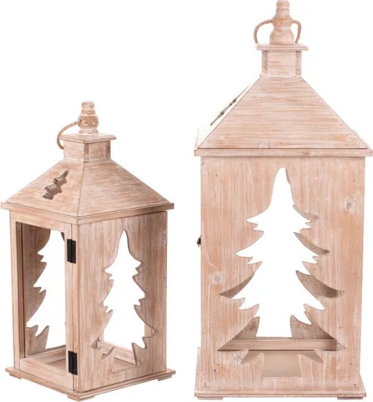 Set dvoch lampášov domček hnedý DA220 (2 ks)