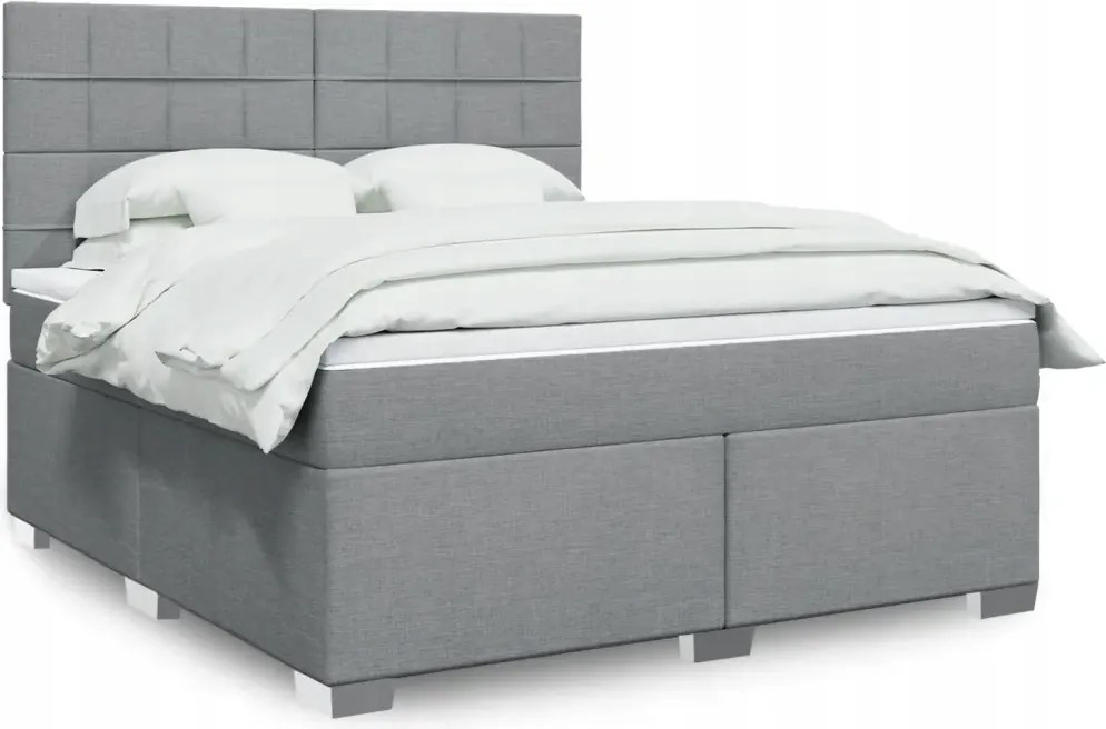 vidaXL Boxspring posteľ s matracom bledosivá 180x200 cm látka