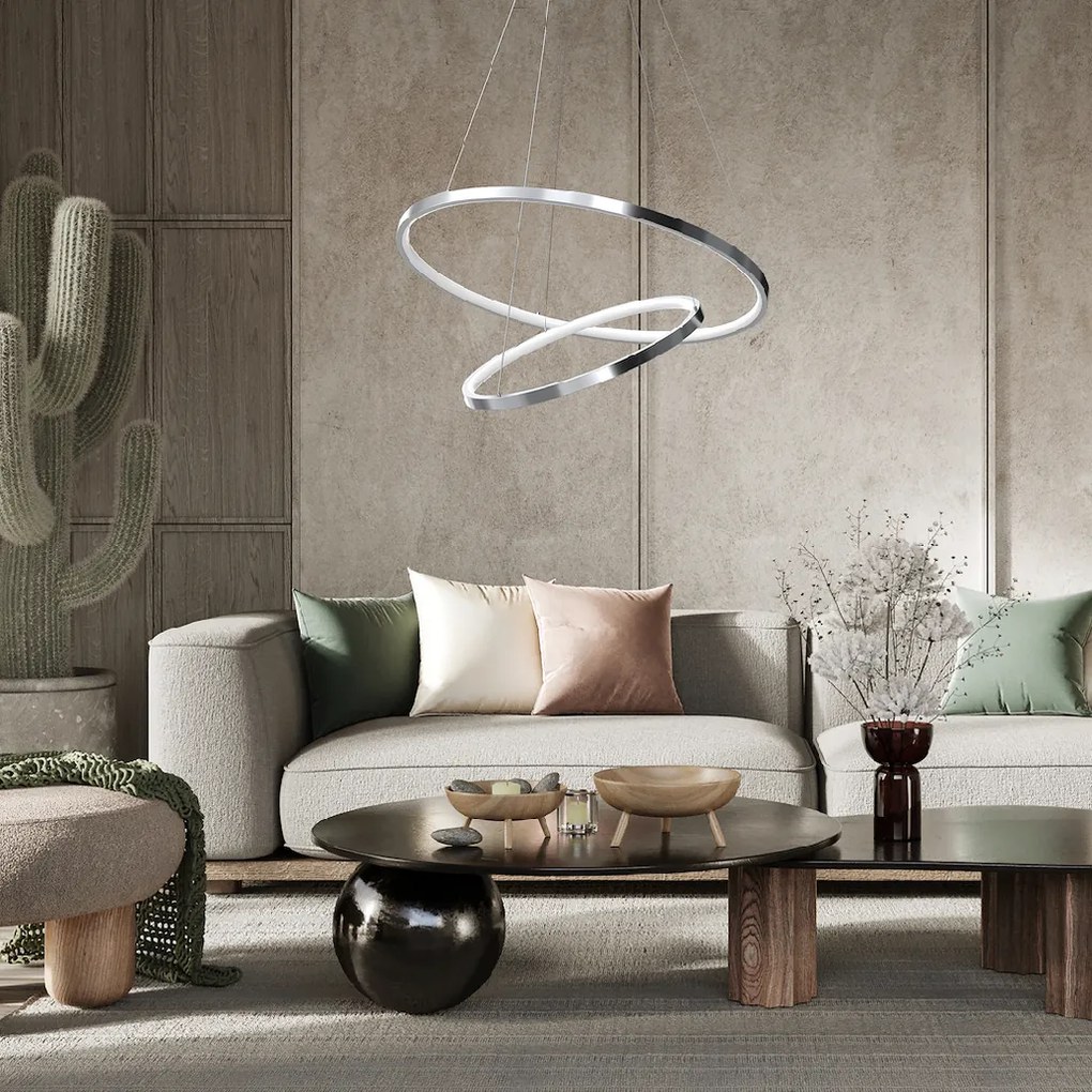 Závesné LED svietidlo Hoop, 2x LED 51w, 4000k, ch