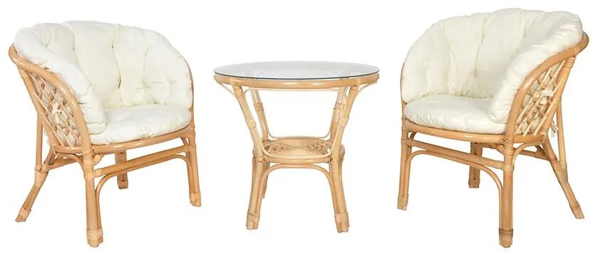 Komplet rattanový Bahama natural/béžová