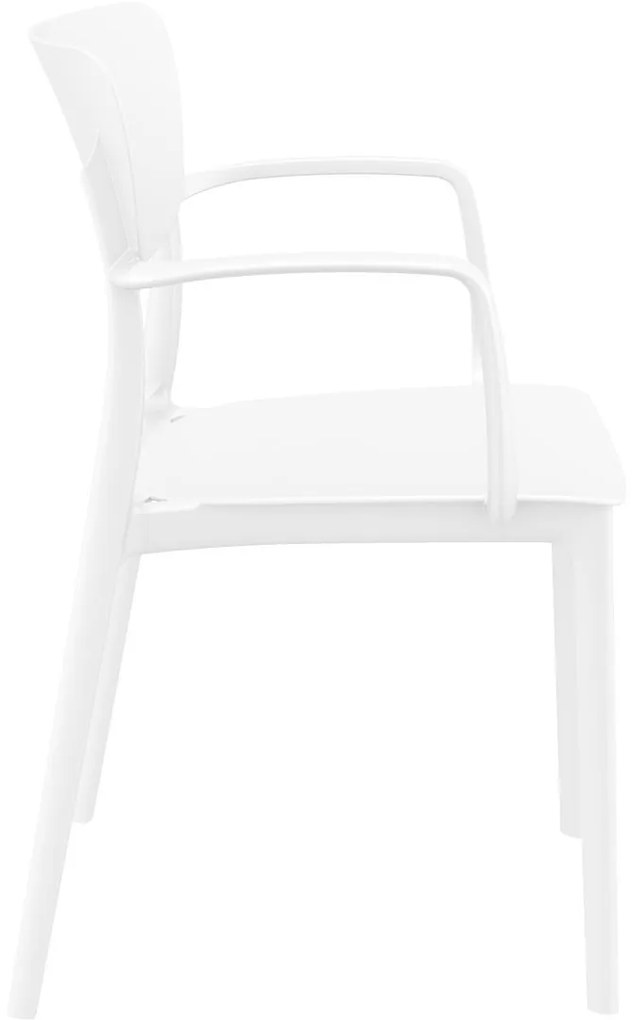 LISA záhradná stolička s podrúčkami white