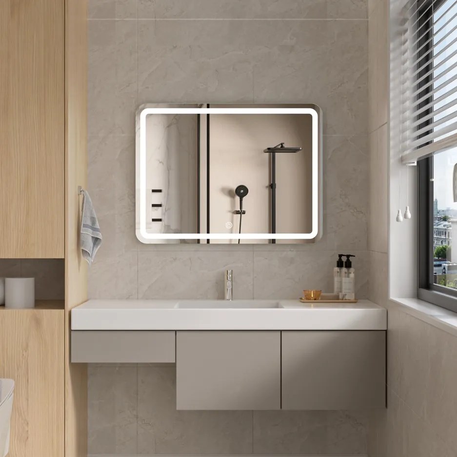 Erga Isabella, LED zrkadlo 80x60cm, 2185 lm, 6500K, predné/zadné osvetlenie, ERG-V01-129-8060-00