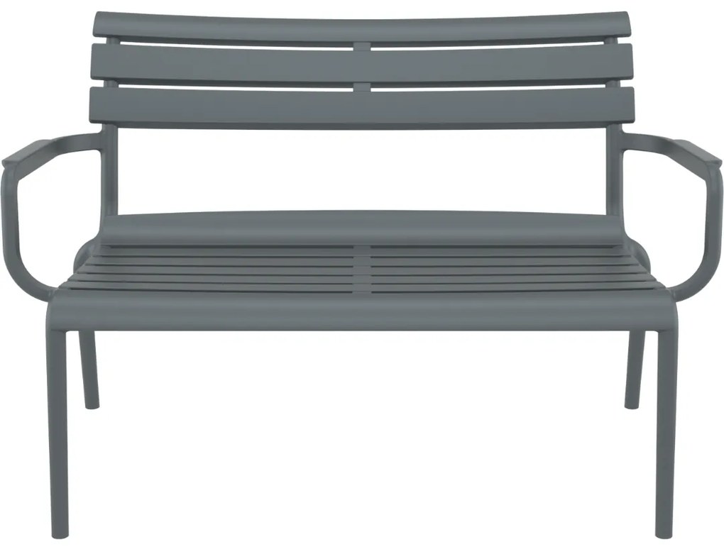 PARIS ZÁHRADNÁ LOUNGE LAVICA S PODRÚČKAMI dark grey