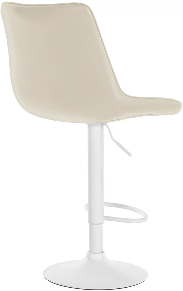 Design-Shop 2x Barová stolička Toni - koženka, biely rám - Krémová