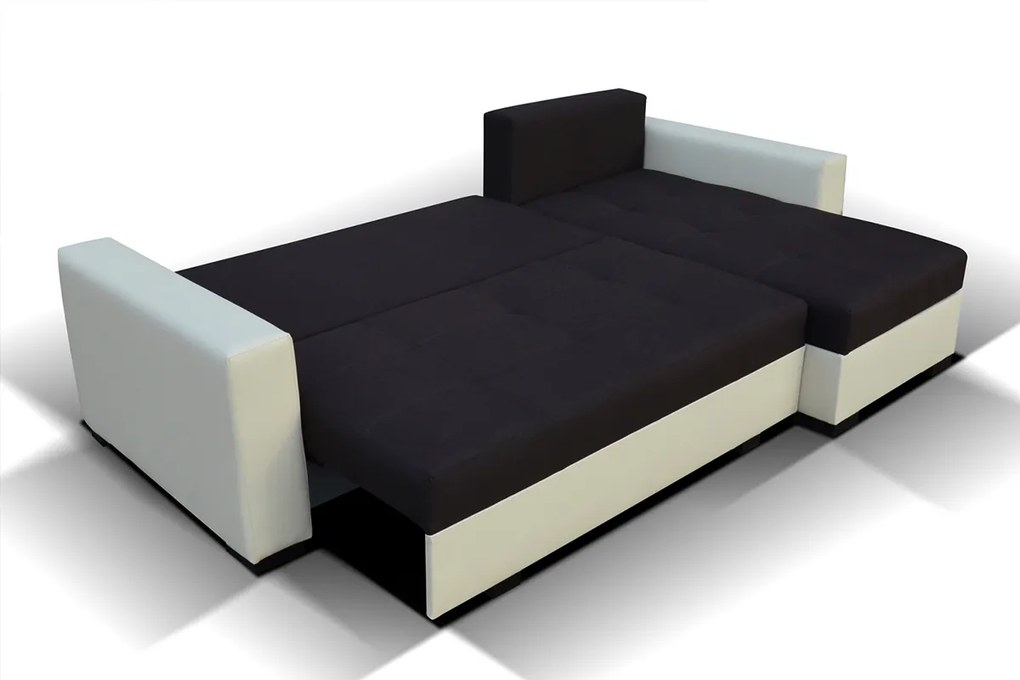 Rohová sedačka s rozkladom a úložným priestorom Novara L/P - hnedá / svetlohnedá