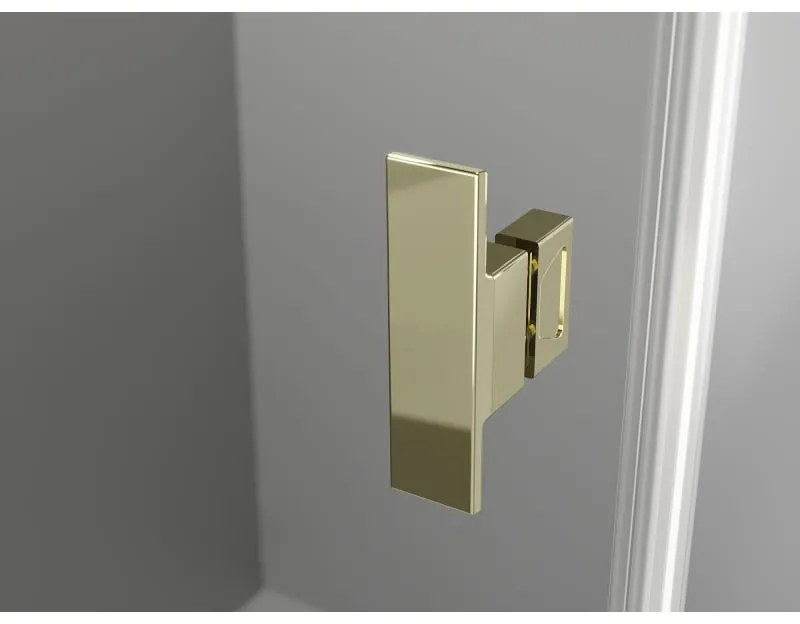 Mexen Mist T, sprchový kút s krídlovými dverami, 75 x 95 cm, 8mm číre sklo, zlatý lesklý profil, 8A4T-075-095-50-00