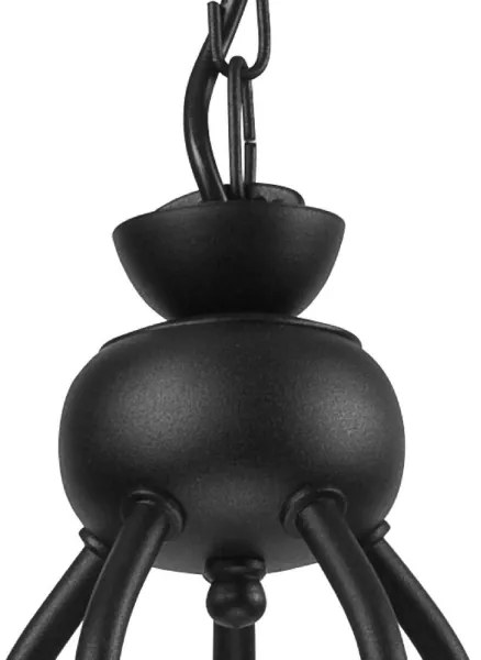 Luster na reťazi RETRO II 5xE27/60W/230V čierna