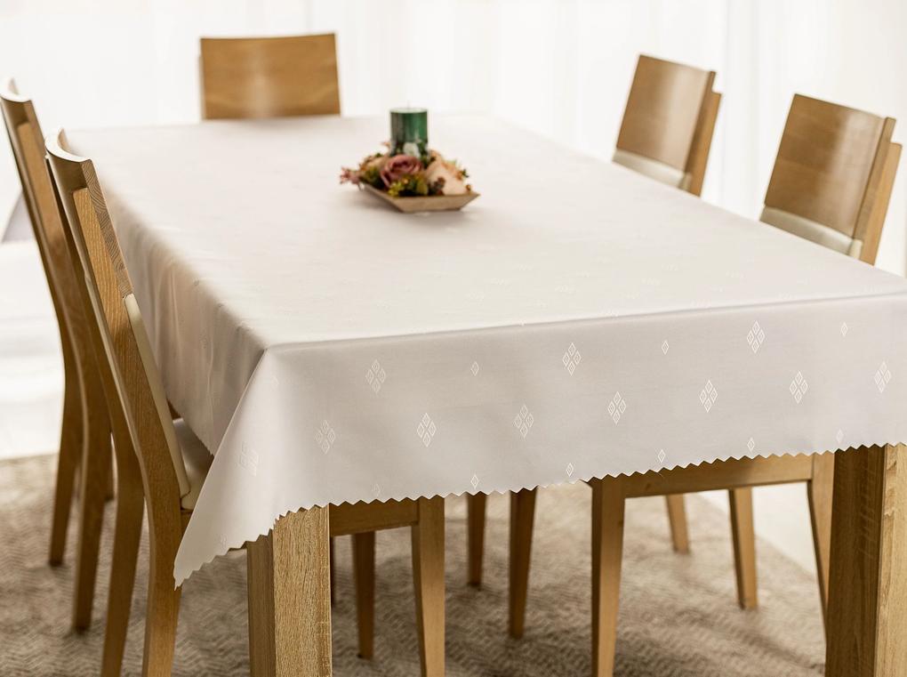 Dekorstudio Teflónovy obrus na stôl Diamond - biely Rozmer obrusu (šírka x dĺžka): 140x240cm