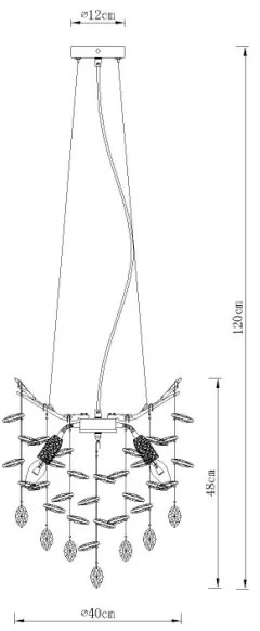 Globo 64138HG - Luster na lanku QUEENA 4xE14/40W/230V zlatá