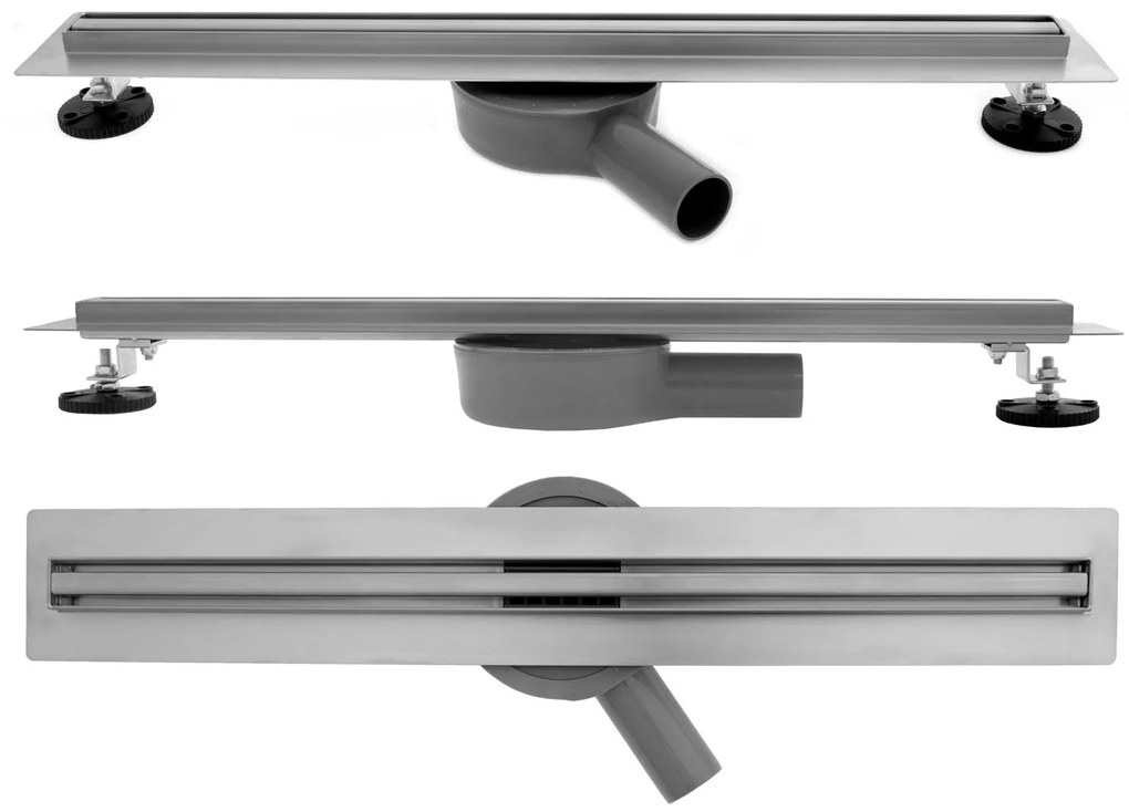 Rea Neo Slim Pro, lineárny odtokový žľab s 360stupňovým sifónom 50cm, nerez, REA-G8749