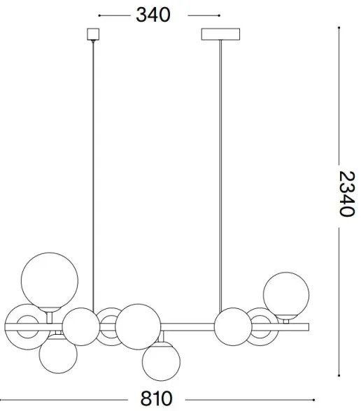 Ideal Lux - LED Luster na lanku PERLAGE 10xG9/3W/230V 81 cm zlatá/biela