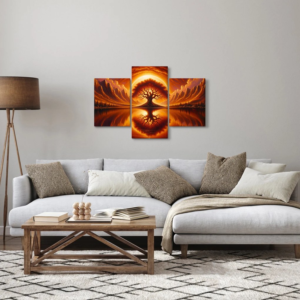 Obraz – Strom v krvavom slnku (90x60 cm)