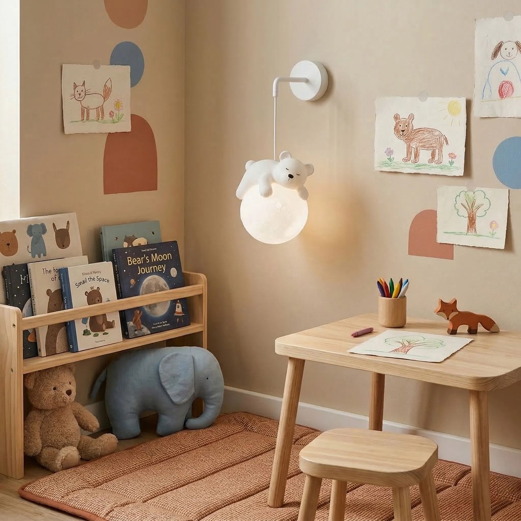 Toolight Toolight, NÁSTENNÁ LAMPA NÁSTENNÉ SVIETIDLO WHITE BEAR G161-1W, OSW-07800