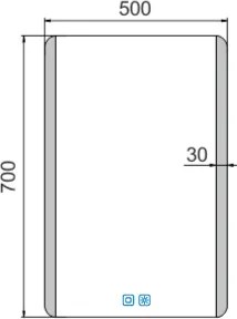 Nimco LED zrkadlo 500x700 s dvoma dotykovými senzormi - ZP 17001VX