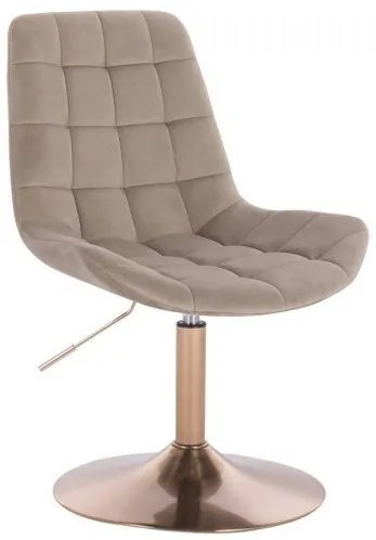 LuxuryForm DESIGN Stolička PARIS VELUR na zlatom tanieri - latte