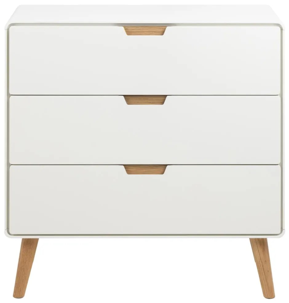 Komoda Lowell 80 cm bílá/dub přírodní