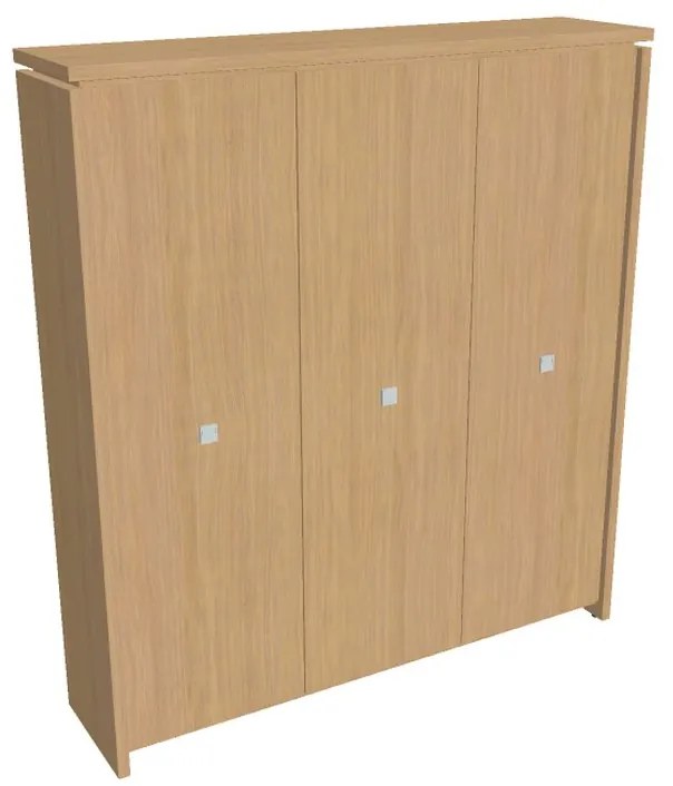 Vysoká šatníková skriňa Verno 188 x 46 x 210 cm, dub svetlý