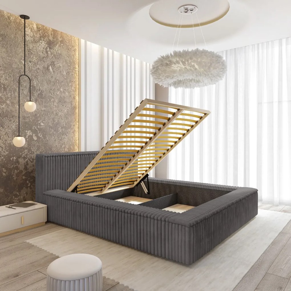 ČALÚNENÁ POSTEĽ SANTI 140x200 VITO 16 ŠEDÁ