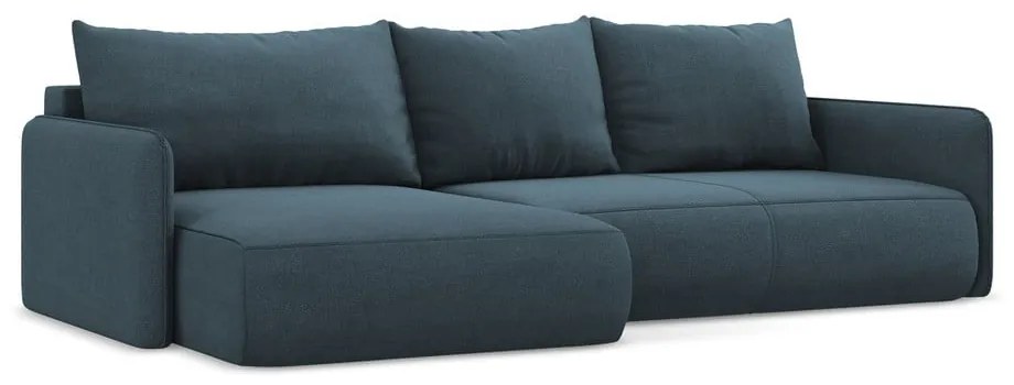 Modrá rozkladacia/s úložným priestorom rohová pohovka (ľavý roh) Nanea – Makamii