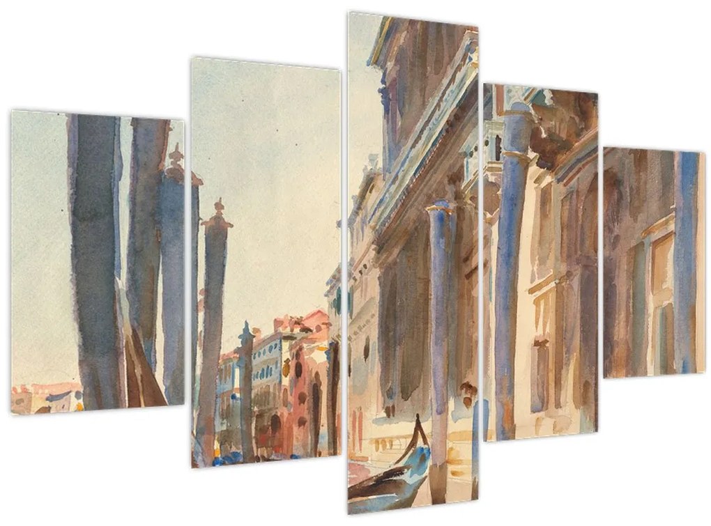 Obraz - John Singer Sargent, Gondola Moorings on the Grand Canal, reprodukcia (150x105 cm)