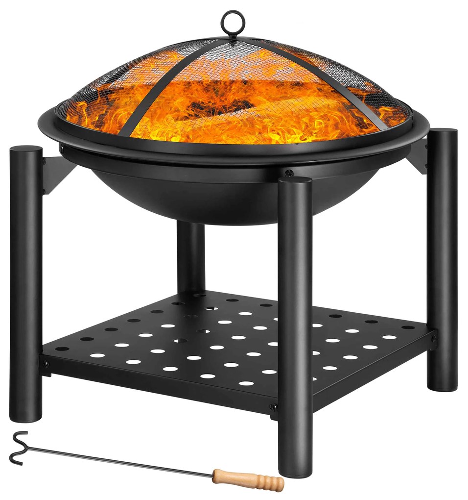 Gardebruk Ohnisko s priestorom na drevo FIRE, Ø55cm, čierna