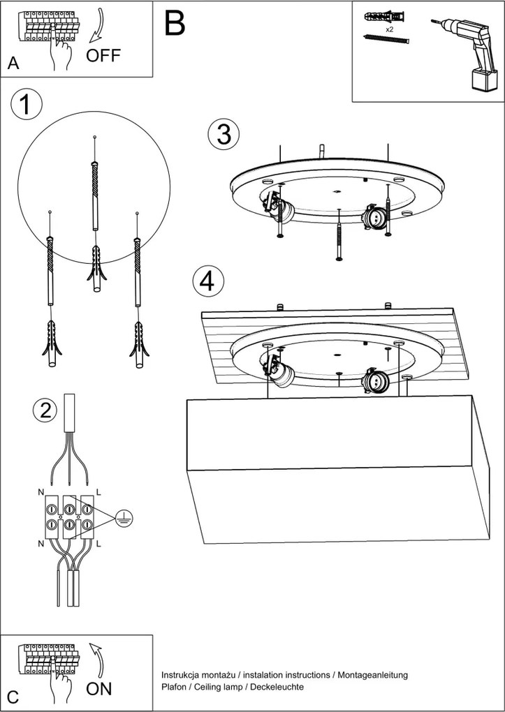 Stropné svietidlo Horus, 1x sivé plastové tienidlo, (biely plast), (55 cm)