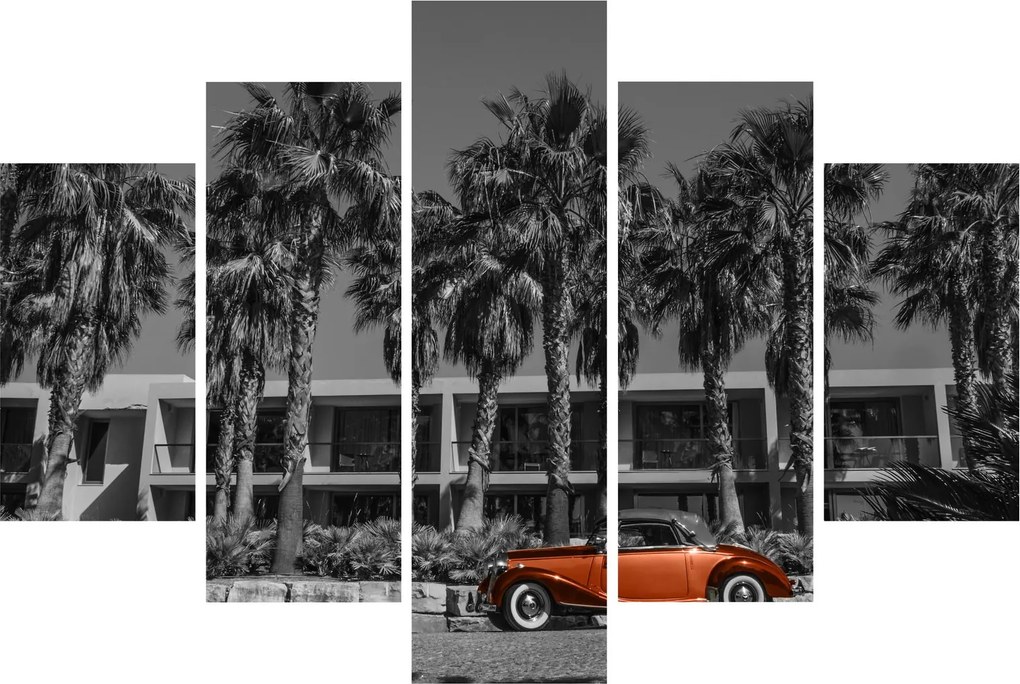 Obraz - Retro červené auto (150x105 cm)