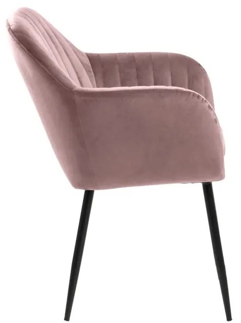 Ružové čalúnené jedálenské kreslo Emilia – Actona