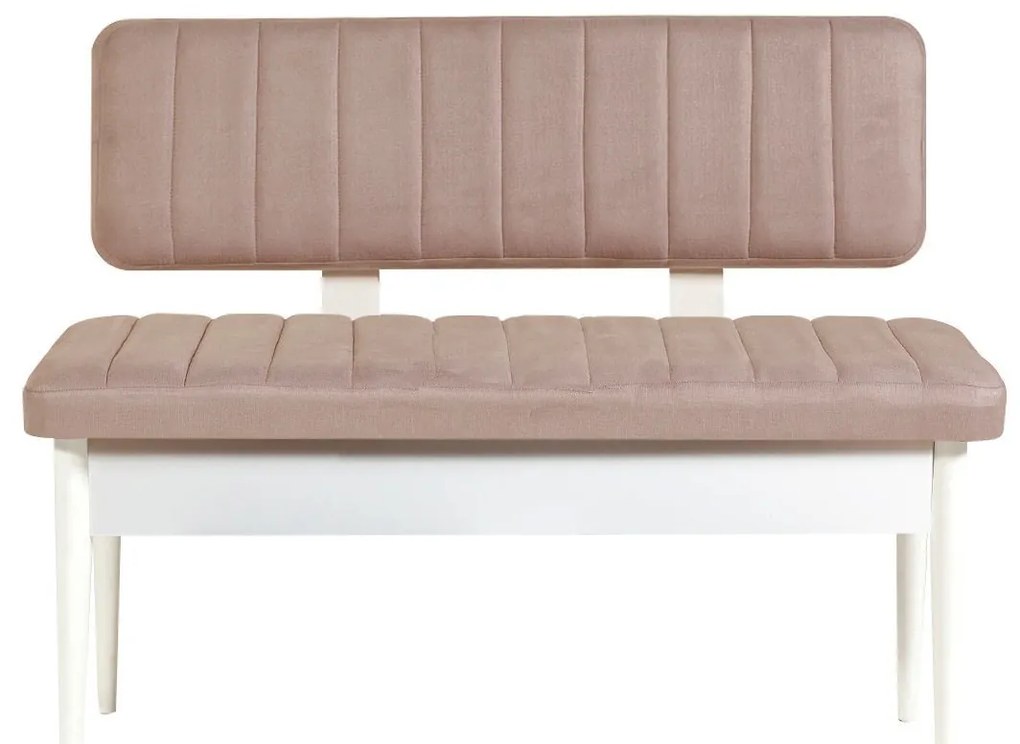 Lavice VINA s úložným prostorem 110 cm bílá/béžová