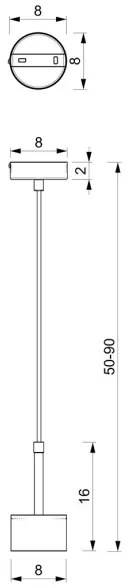 Luster na lanku ARENA 1xGX53/11W/230V modrá/zlatá