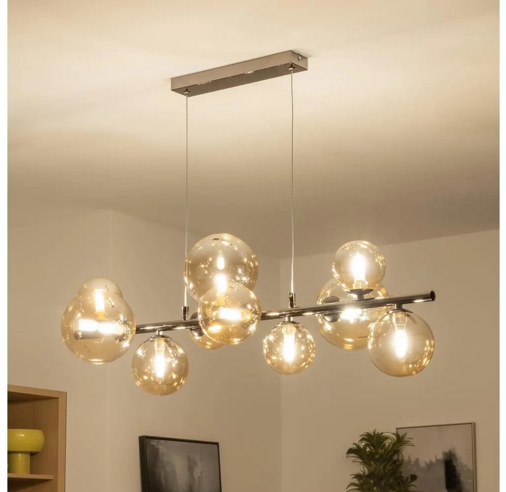 Brilagi - LED luster na lanku MILLA 10xG9/3W/230V čierny chróm/zlatá