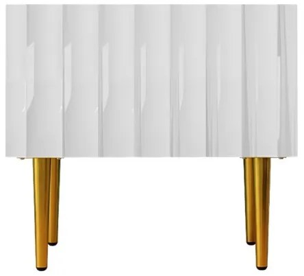 Nočný stolík ARCOS 46x50 cm biela/zlatá