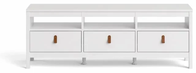Biely TV stolík SALOMO s 3 zásuvkami