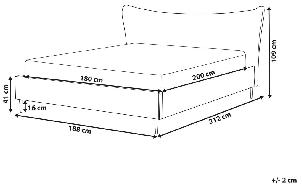 Zamatová posteľ 180 x 200 cm svetlosivá CHALEIX Beliani