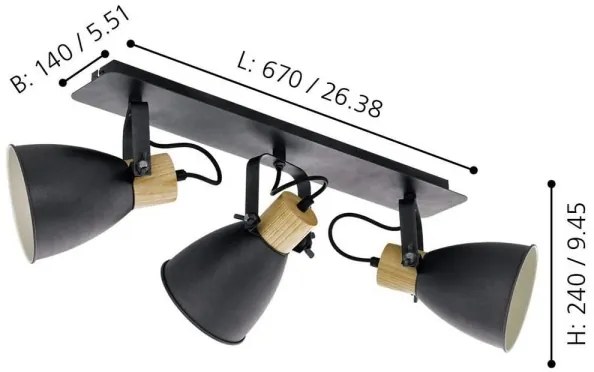 Eglo 901176 - Bodové svietidlo COSWARTH 3xE27/40W/230V