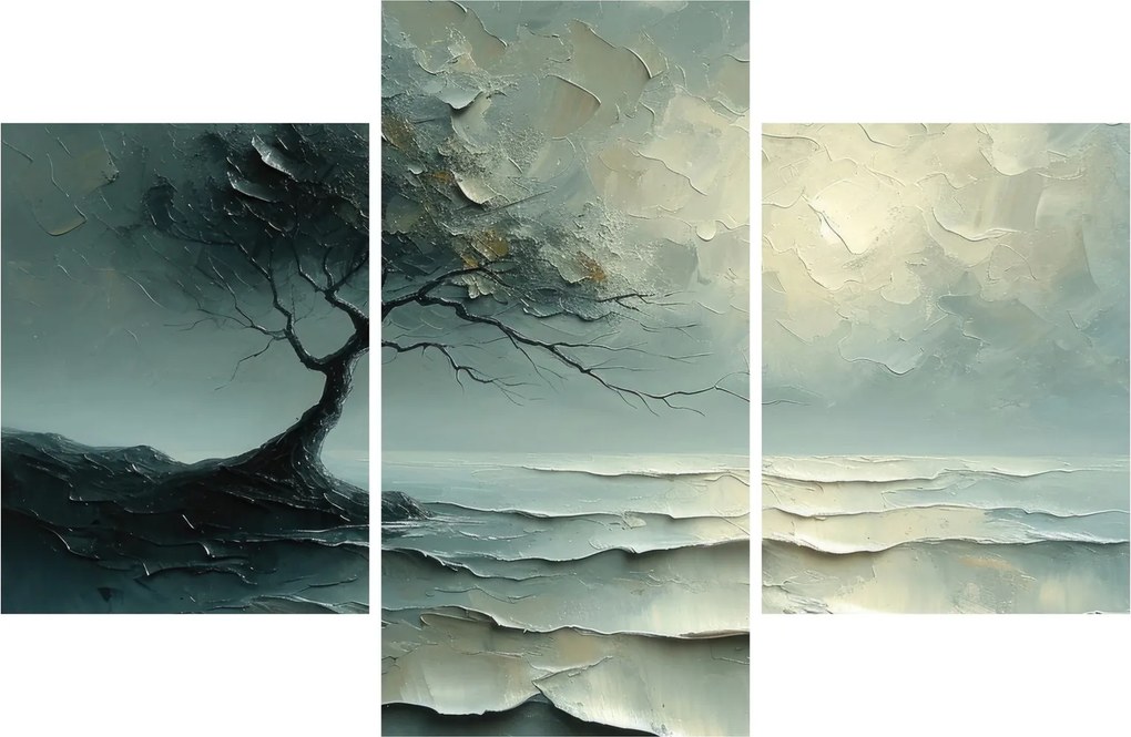 Obraz - Olejomaľba stromu s oceánom (90x60 cm)