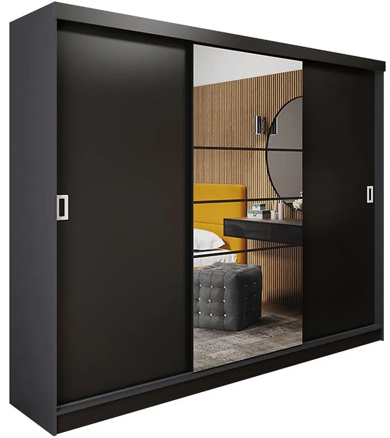 Skriňa Retro 200 6L grafit / dvierka čierna