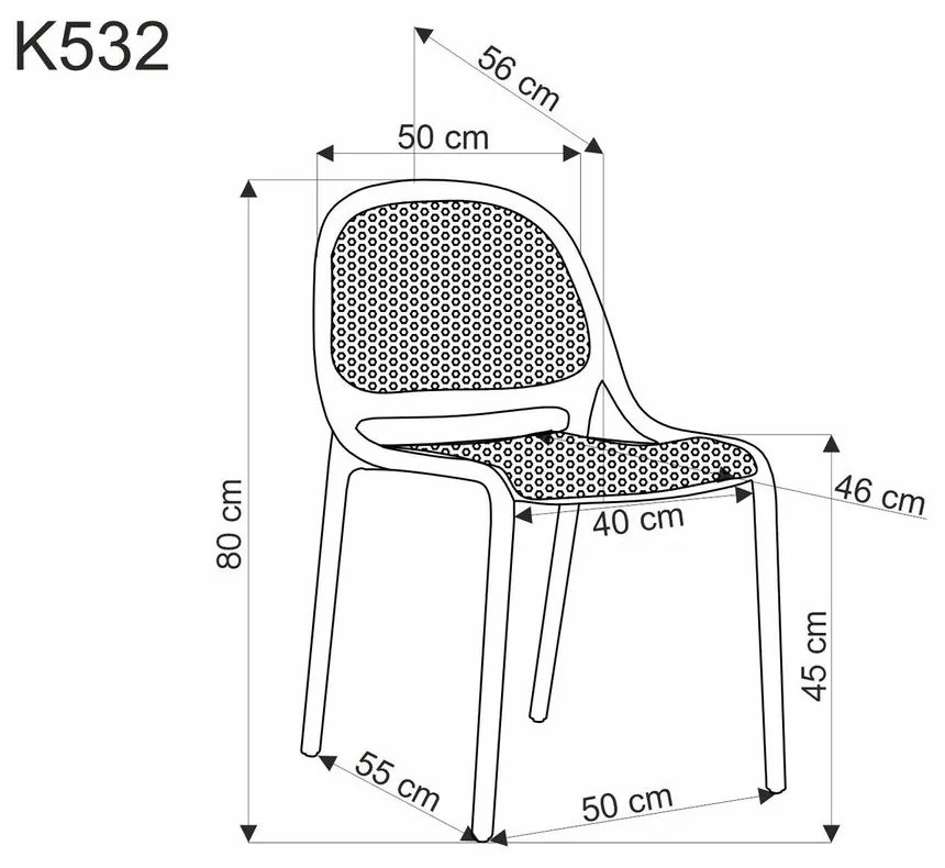 Halmar Plastová jedálenská stolička K532 - mátová
