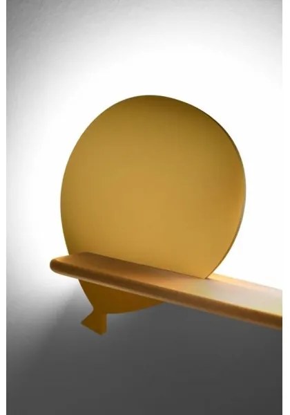 LED Detské nástenné svietidlo s poličkou BALLOON LED/4W/230V žltá/drevo