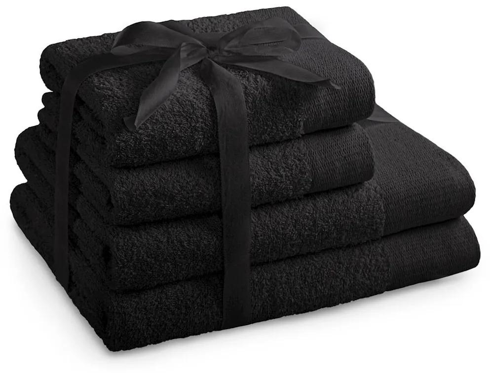Súprava bavlnených uterákov AmeliaHome AMARI čierna