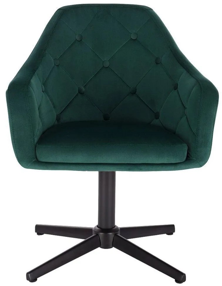 LuxuryForm DESIGN Kreslo ANDORA VELUR na čiernom kríži - zelené