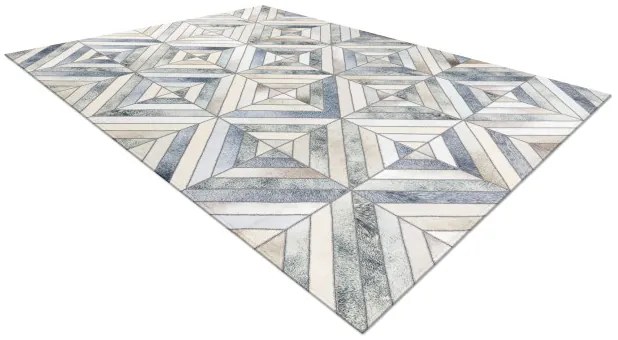 Koberec PATCHWORK 21721 béžový/sivý - imitácia kože krava, geometrický