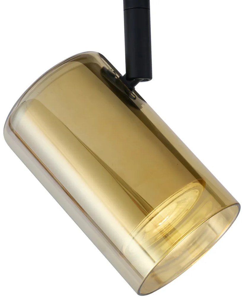 Moderný reflektor zlatý s jantárovým sklom pre koľajnicový osvetľovací systém 1-fázový - Iconic Lloyd