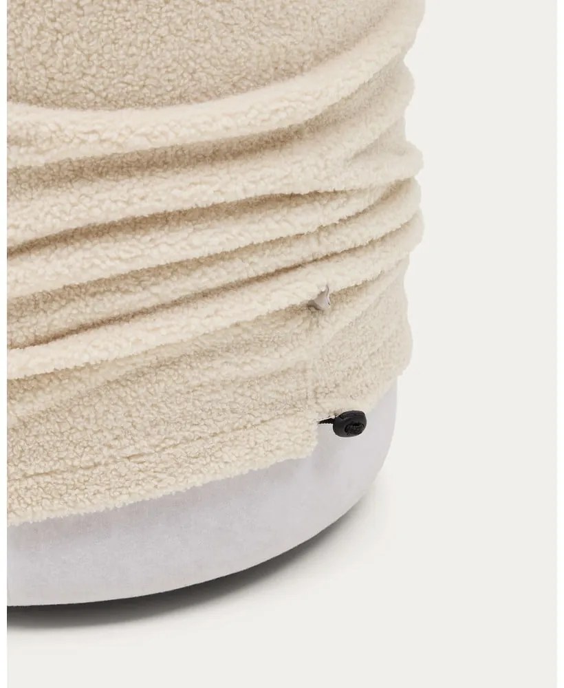 Krémový taburet z textílie buklé Kaeli – Kave Home