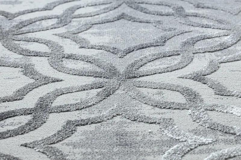 Moderný koberec NOBLE 1532 45 Vintage, Marocká mriežka - Štrukturálny, dve vrstvy rúna, sivá Veľkosť: 240x330 cm