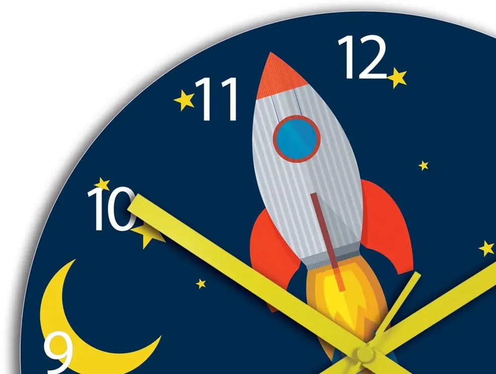 Detské nástenné hodiny Raketa 30 cm viacfarebné